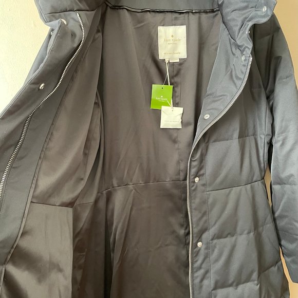 Kate Spade Black Jewel Button Puffer Coat Size 12 - Picture 7 of 13